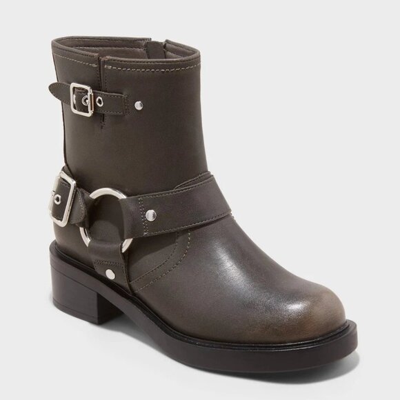 NEW Women's Connor Harness Buckle Ankle Boots - Universal Thread™ Brown - Picture 1 of 10